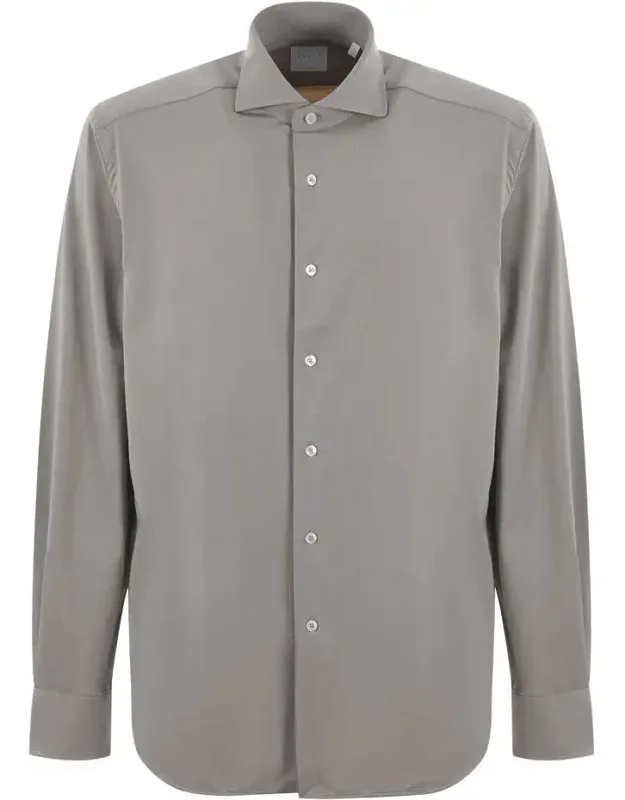 Shirt With Stretch Jersey And Twill Motif