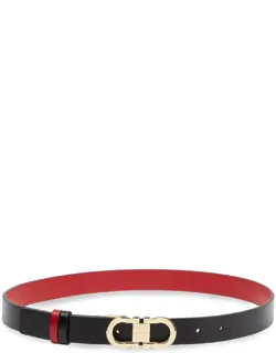 Smooth Leather Reversible Gancini Belt