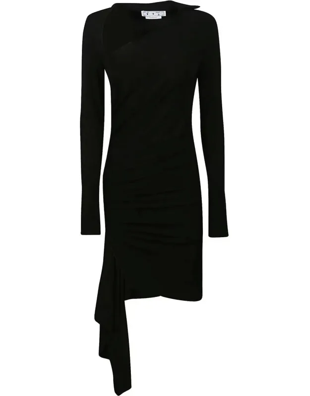 Off-white Draped Mini Dress