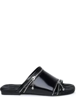Burberry Leather Slippers, Square Toe