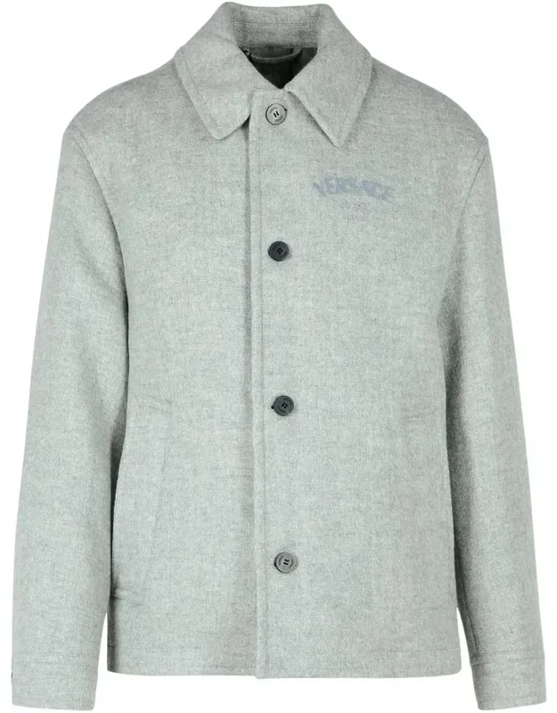 Versace Jacket With Finished Collar And Contrast Button Closure