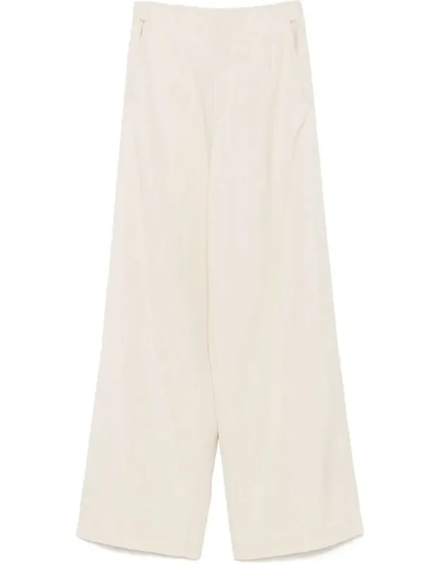 Viscose Wool Slub Flat Front Pants