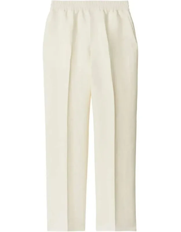 Trousers With Elasticated Waistband And Tapered Leg