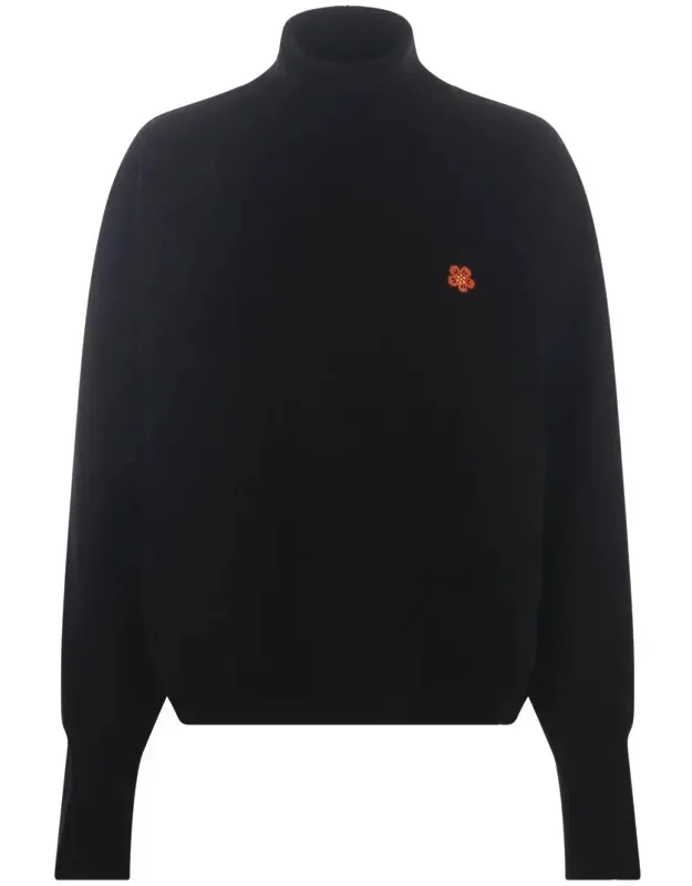 "sweater "flower" With High Collar And Long Sleeves"