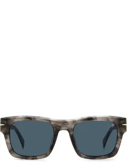 Sunglasses Gray Blue Square Acetate