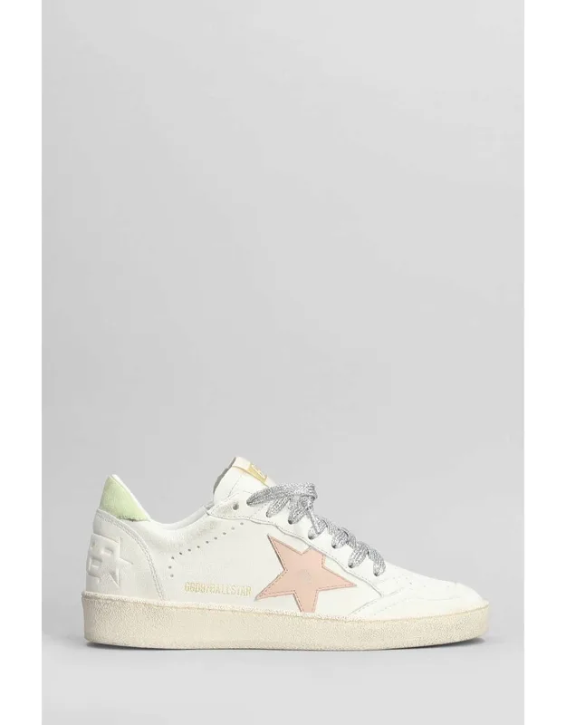 Golden Goose Ball Star Sneakers With Lurex Laces And Round Toe