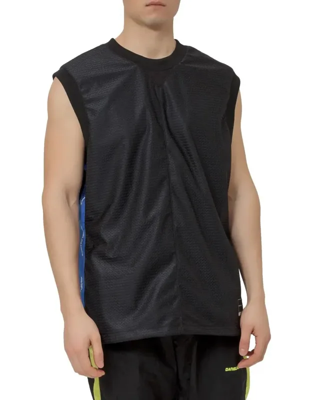 Mesh Over Tank Top With Side Bands