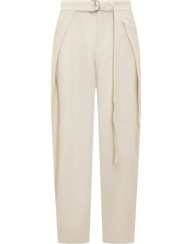 Ami Paris Pant With Zipper And Adjustable Belt