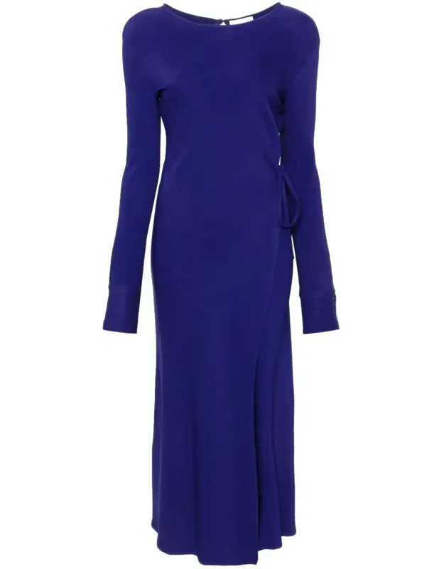 Stretch Cady Crepe Wrapover Dress