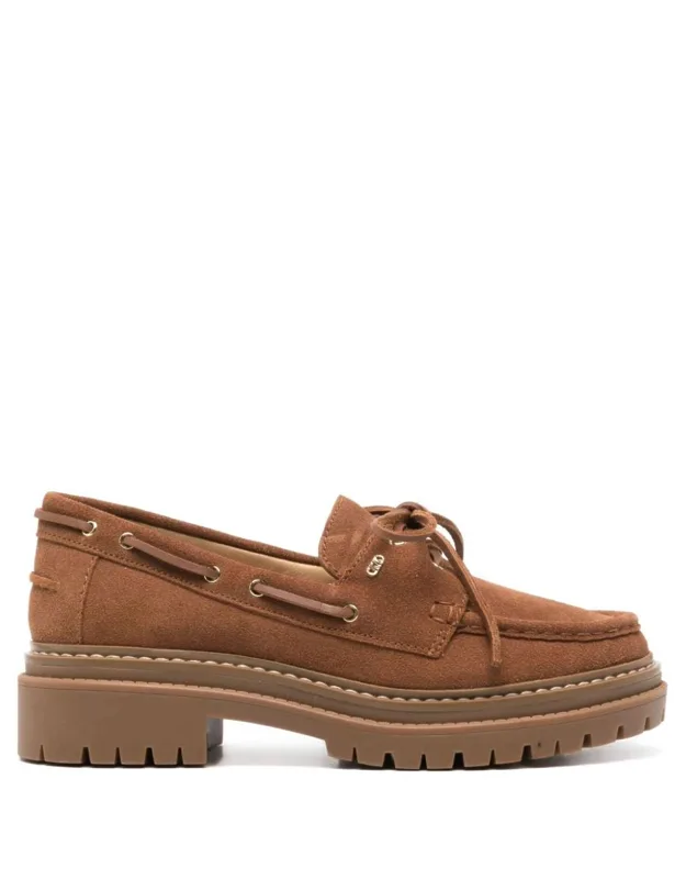 Suede Loafers With Bow