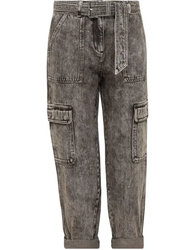 Denim Wash Cargo Pants