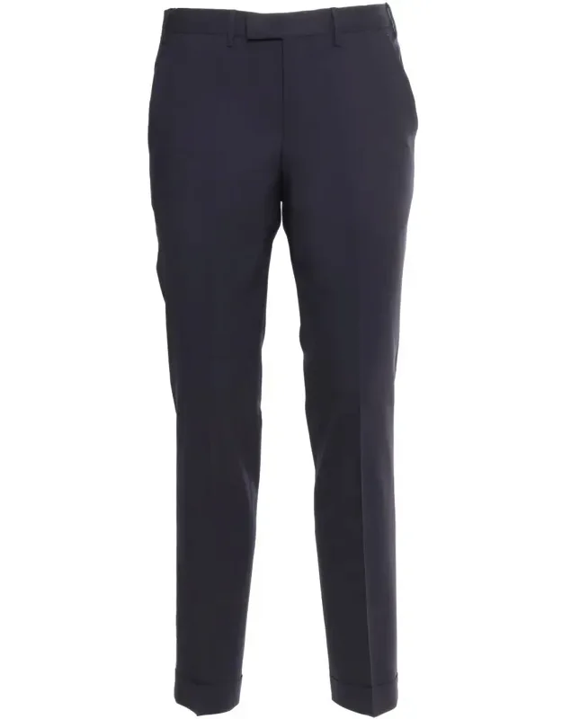 Pt Torino Pants Stretch Virgin Wool Trousers, Diagonal Pockets