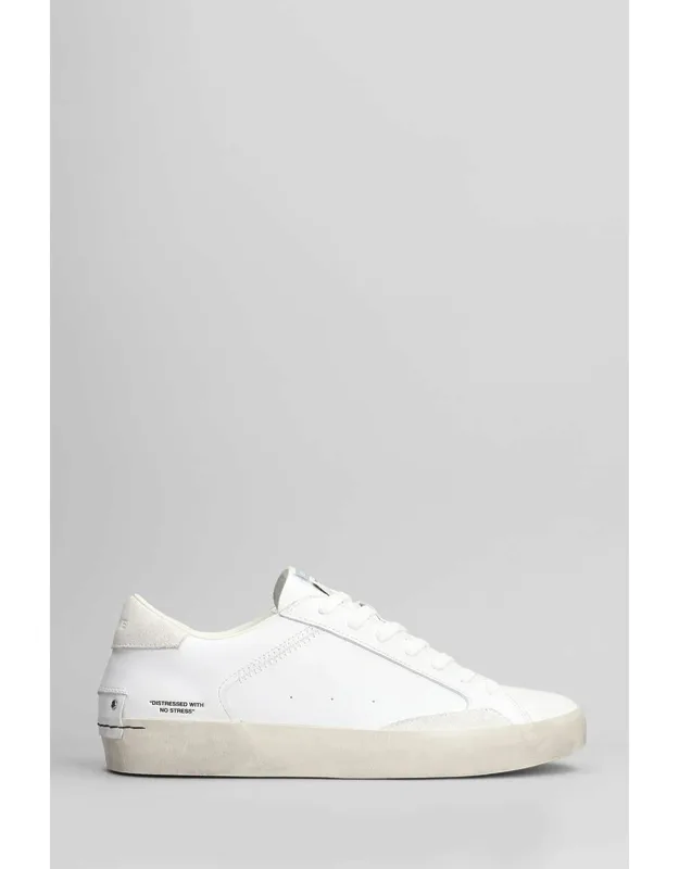 Crime Distressed Sneakers Leather Made In Italy