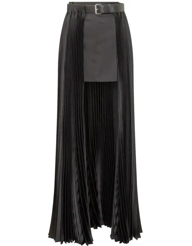 Pleated Belted Skirt