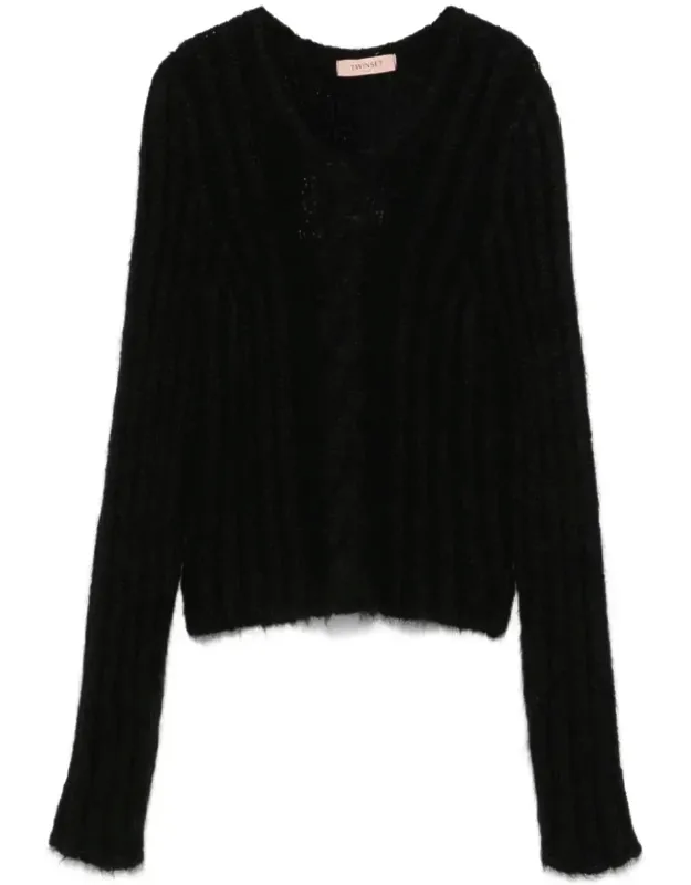 Sweater V-neck Long Sleeves