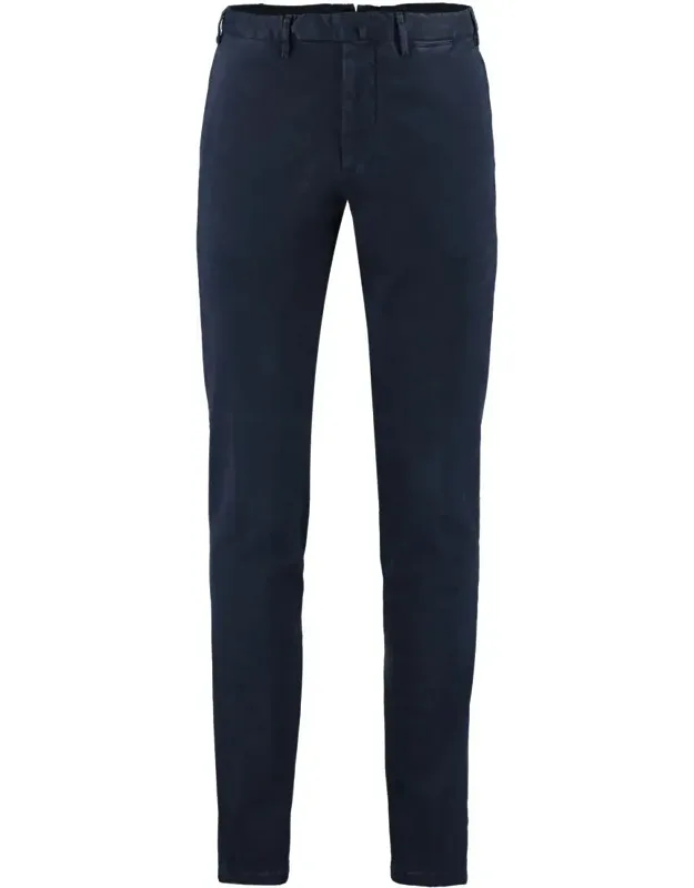 The - Stretch Cotton Chino Trousers With Two Side Pockets And Two Back Welt Pockets