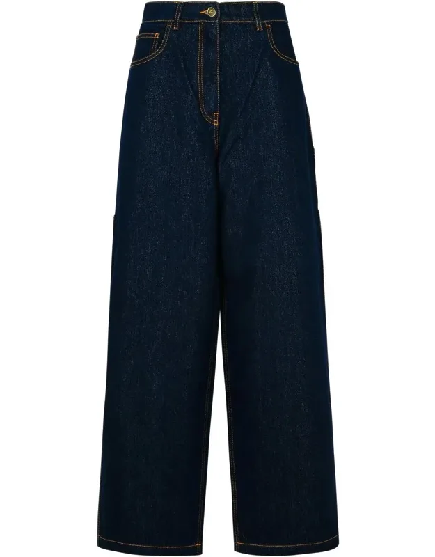 Jeans With Metallic Button Closure And Belt Loops