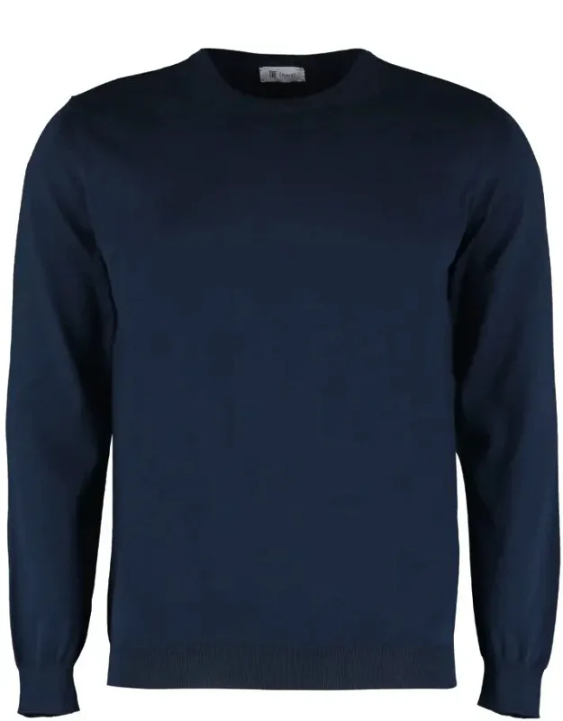 The (knit) - Cotton Crew-neck Sweater Ribbed Edges