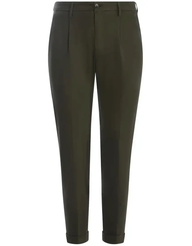 Trousers "tiberio" In Stretch Cotton With Belt Loops And Side Pockets