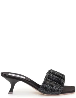 Mule Cher Crystal With Rhinestones And Arriciation