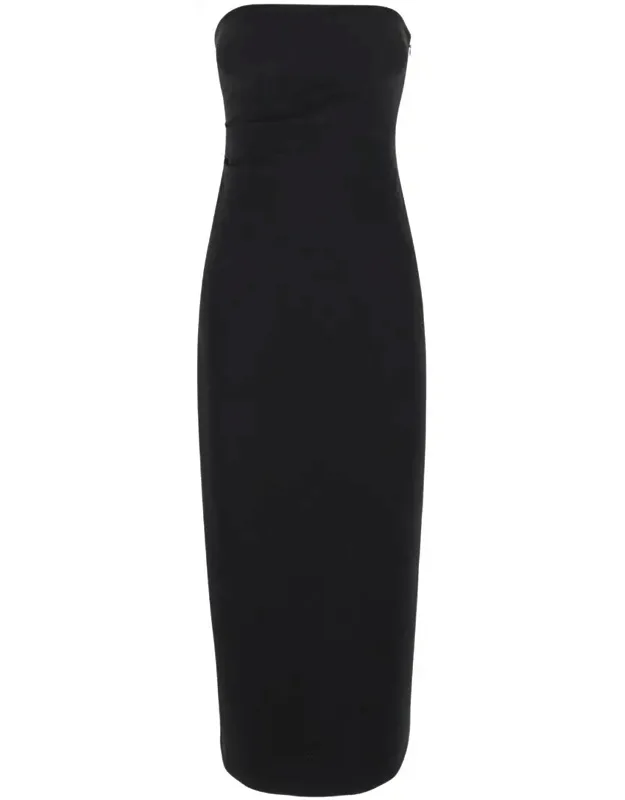 Bustier Dress With Slit In Tech Fabric