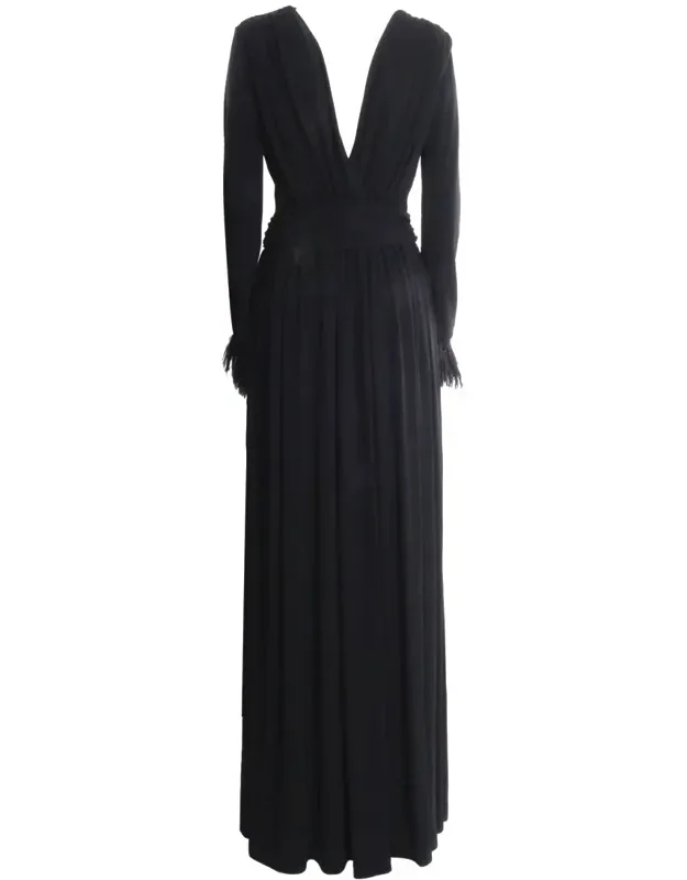 Long Dress V-neck Long Sleeves