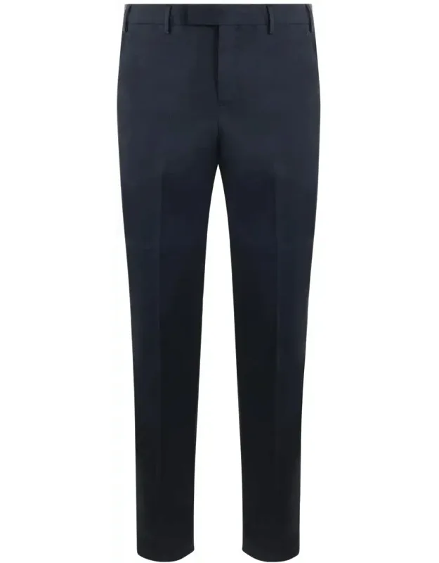 _pt Torino Trousers In Stretch Gabardine With American Pockets And Back Pockets With Flap_