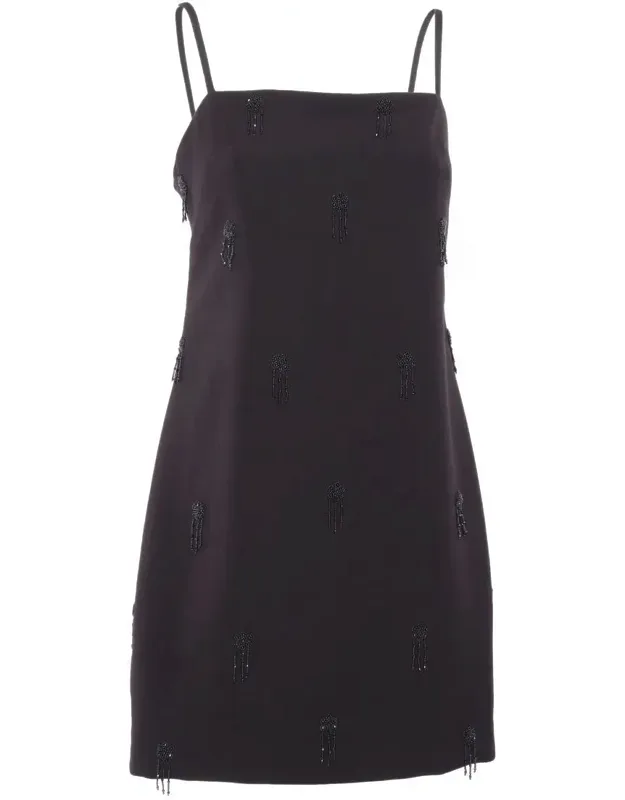 Short Dress With Thin Straps And Bare Shoulders