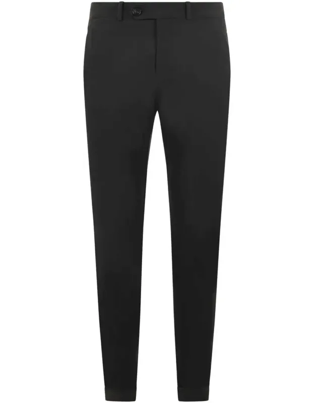 Trousers In Dark Green Stretch Technical Fabric, Slim Fit