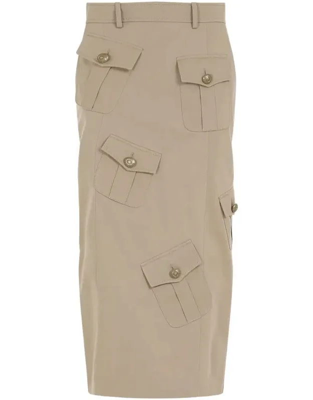 Skirt With Belt Loops And Midi-length