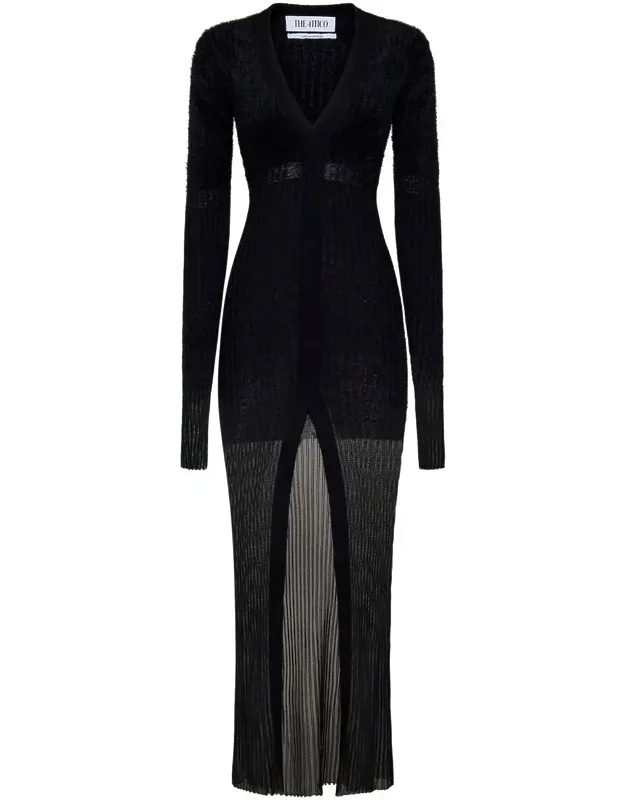 The Attico Dress With V-neck And Front Slit