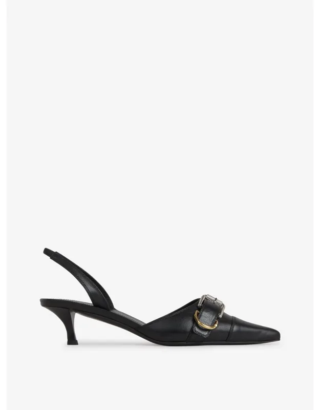 Vouyou Heeled Shoes; Smooth Leather; Kitten Heel