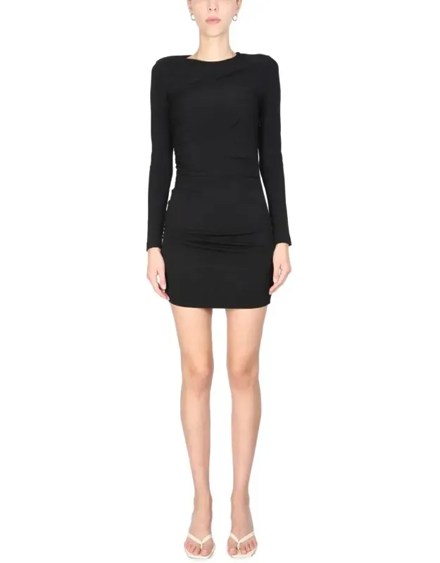 Dress With Drape, Round Shoulder Draping