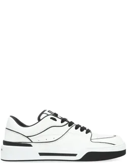 New Roma Leather Low-top Sneakers With Contrasting Trim And Round Toeline
