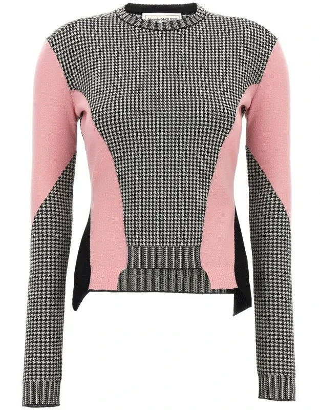 Sweater Pullover Houndstooth Pattern