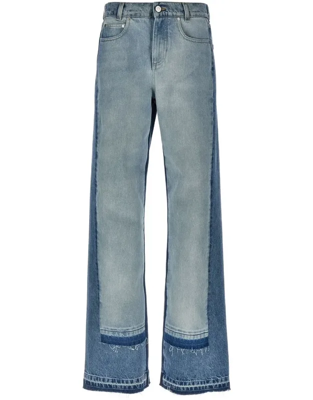 Straight-leg Jeans With Contrasting Panels