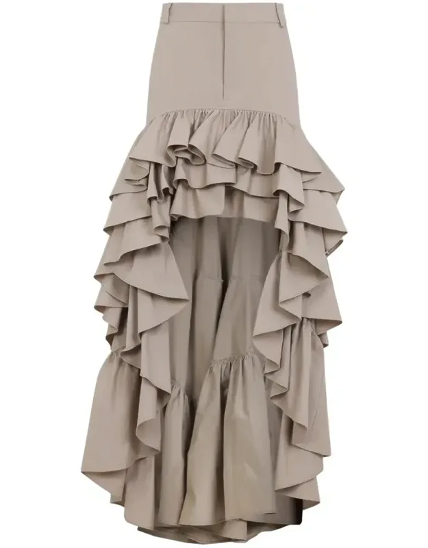 Skirt Cotton-blend Ruffled