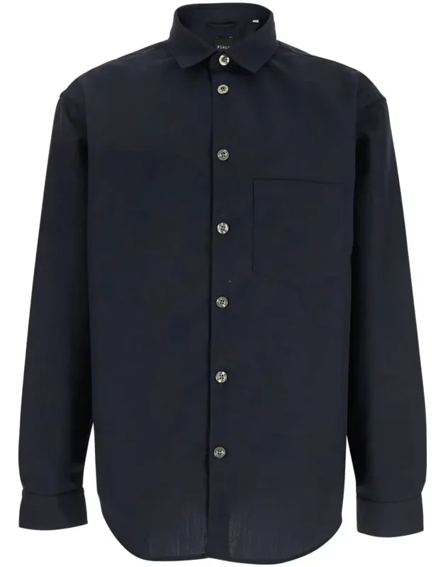 Shirt With Classic Collar In Virgin Wool Blend