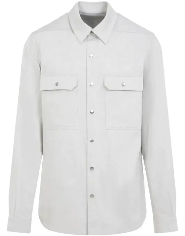 Shirt With Classic Shirt Collar And Front Snap Button Fastening