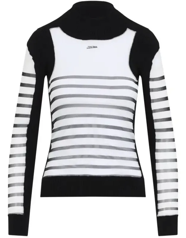Sweater Crafted In Polyamide Fabric And Stand-up Collar