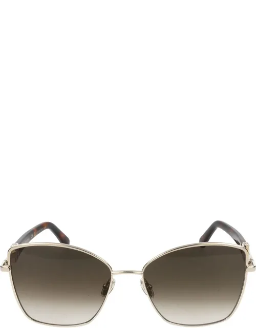 Sunglasses Gold Shaded Brown Cat-eye Metal