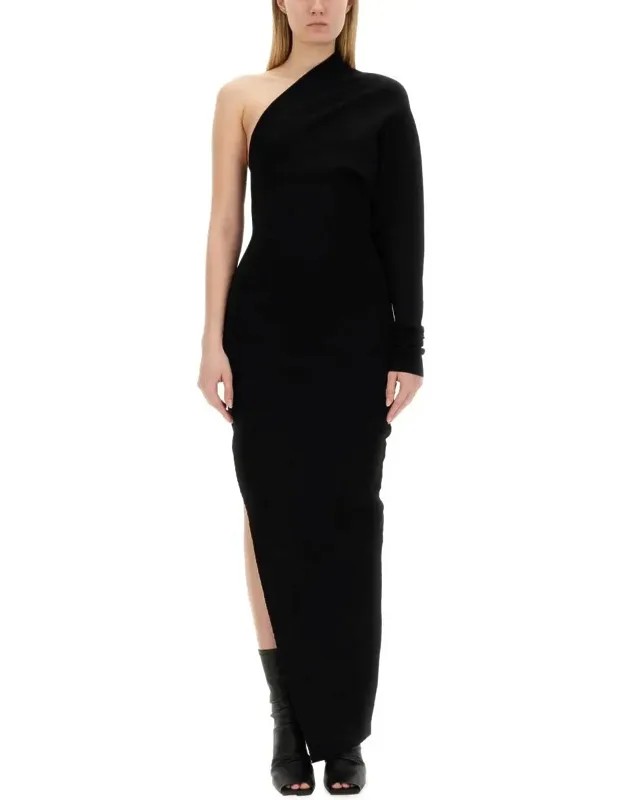 One-shoulder Dress, Slim Fit, Viscose Blend