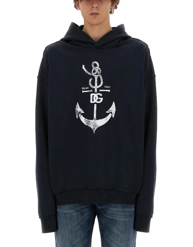 Sweatshirt With Navy Print