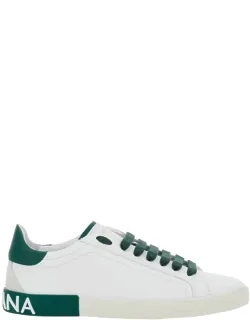 Portofino Low Top Sneakers With Logo Lettering On Tongue And Rear In Leather