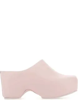 Heeled Shoes Leather Mules
