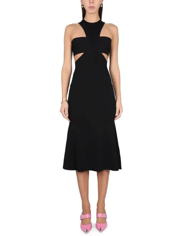 Dress With Harness And Back Zipper Closure
