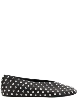 Ballet Flats With All-over Stud In Leather
