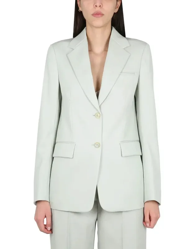 Blazer With Notched Lapels And Button Closure
