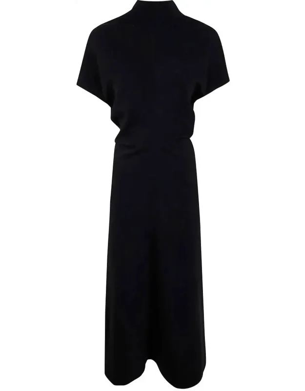 High Neck Dress In Cady
