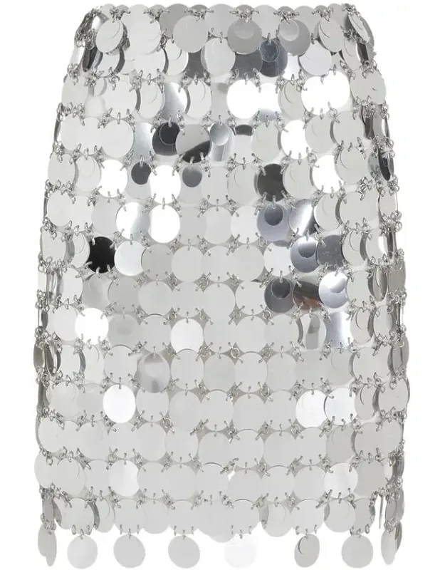 Rabanne Skirt, Round Sequin Mini Skirt